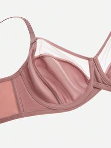 LUVLETTE 无衬里全覆盖侧支撑网眼透视基本款轻盈舒适小胸罩