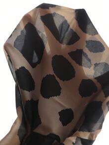 Aveloria Modichic Áo sơ mi tay dài họa tiết da báo cỡ lớn, đơn hàng thời trang thanh lịch cho nữ - màu nâu - Xem 5