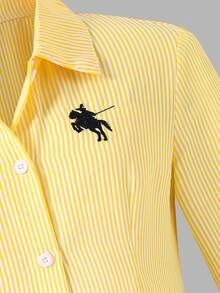 Camisa Casual de Manga Longa com Botões e Ajuste Justo, Estampada, para Meninas Pré-Adolescentes, Fantasias para Semana do Livro