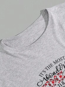 EURMUSE Men Christmas Printed XMAS FW Fashion Regular Long Sleeve Homewear Set Gift For Boyfriend - Grey - View 7