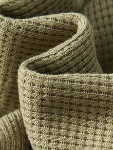 Cozy Pixies 2pcs/Set Unisex Baby Girl Solid Dropped Shoulder Hooded Sweatshirt And Flare Leg Pants Outfit - Army Green - View 6