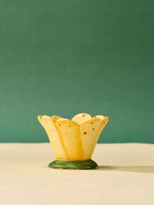 Joivida 手绘陶瓷花杯香薰蜡烛杯花饰北欧简约烛台卧室客厅ins风摆件送女友朋友的礼物办公桌摆件提升家居氛围必备