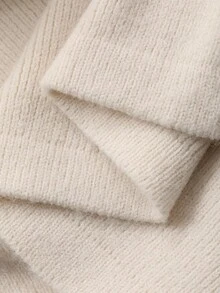 DAZY 女士优雅百搭纯色针织裙，适合通勤 - 米色 - 查看 7