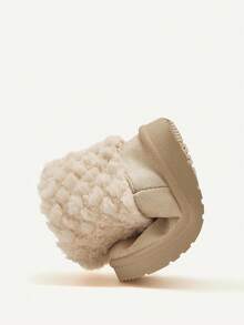 Cozy Pixies 1 双女婴米色仿皮草平底舒适保暖内衬高帮靴，适合冬季日常穿着 - 米色 - 查看 8