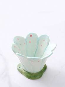 Joivida 手绘陶瓷花杯香薰蜡烛杯花饰北欧简约烛台卧室客厅ins风摆件送女友朋友的礼物办公桌摆件提升家居氛围必备