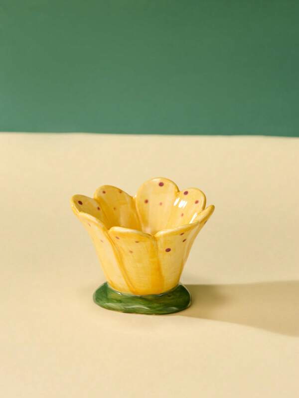 Joivida 手绘陶瓷花杯香薰蜡烛杯花饰北欧简约烛台卧室客厅ins风摆件送女友朋友的礼物办公桌摆件提升家居氛围必备