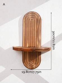 SHEIN 1 件木制拱形顶墙搁板，垂直板条设计装饰展示架，现代客厅和卧室家居装饰，用于展示装饰品的储物架 - 彩色 - 查看 11