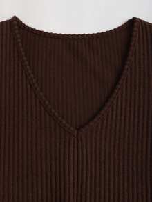 Sweetra Women's Solid Color Minimalist Long Sleeve Dress