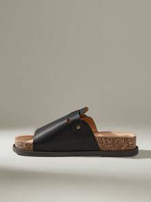 Solecia 男士休闲厚底凉鞋，夏季 - 黑色 - 查看 3