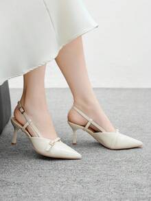 CUCCOO BIZCHIC 女士尖头高跟鞋，性感细高跟鞋，户外/通勤装，红色派对/宴会鞋 - 米色 - 查看 7