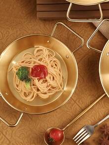 1pc Stainless Steel Seafood Plate, Spanish Paella Pan, Korean Fried Chicken Plate, Pasta Plate, Western Lobster Plate Seafood Boil