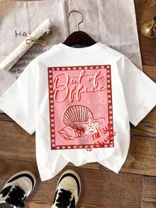 DrmWander Plus Size Round Neck Short Sleeve T-Shirt, Fashionable For Summer - White - View 1