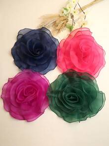 Extra Large Plain Organza Multi-Layer Ruffled Fabric Flower, Simple Design For DIY Clothing, Wedding Dress, Garment Accessories - Multicolor - View 8