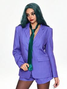 ROMWE Avant 万圣节 COSPLAY 小丑服装套装短裤套装（含领带） - 紫色 - 查看 4