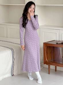 DAZY Tween Girls' Casual Home Clothes Pajamas, Autumn - Purple - View 1