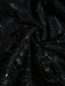 Gownix Plus Size Women's Suit Set,Black,Summer,Elegant,Formal,Evening,Silver Sequins,With Pockets,Long Pants Suit,Autumn/Winter - Black - View 13