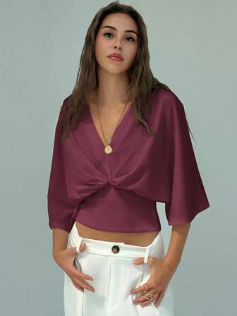 まゆりん様❤️⭐️A270⭐️ EGOIST ♥ Vネック シフォン プリーツトップス 楽天市場】シフォンブラウス フリル Vネック ドローコード 長袖