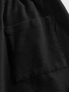 ROMWE MEN Goth Men's Dark Face & Spider Web Print Sweatpants Halloween - Black - View 5
