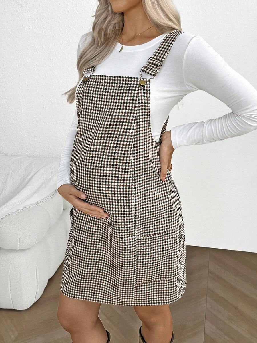 Cheriluna Maternity 女式格子口袋休闲孕妇装