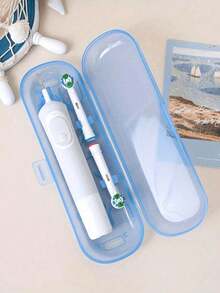 1 件纯色电动牙刷收纳盒，半透明牙刷旅行盒，便携式电动牙刷收纳盒，便携式替换塑料电动牙刷旅行盒，适合旅行，透气塑料牙刷架，适用于家庭、旅行、商务、露营、收纳盒家居浴室装饰夏季 - 彩色 - 查看 30