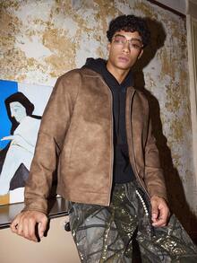 SWAVVY Men's Woven Casual Long Sleeve Jacket, Suitable For Autumn, For Fall Winter