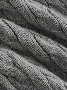 Skyraze Casual Versatile Lace Trim Gray Sweater Sweater For Women Cable Knit Sweater Lace Trim Sweater Tennis Sweater,Jumpers Pullover Back-To-School Clothing Casual Daily Wear,Tops,Brunch Women,Renaissance Fair,Concert Women, In Fall/Winter - Grey - View 6