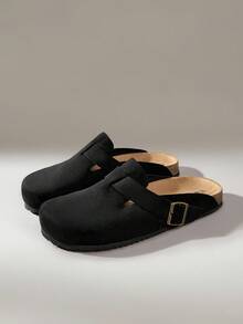 Solecia 男士休闲百搭纯色凉鞋 - 黑色 - 查看 2