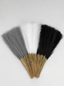 90/10/20/30 قطعة من نبات البامباس الاصطناعي، نبات اصطناعي، ديكور بوهيمي، ديكور منزلي، ديكور غرفة، حشوات للمزهريات، ديكورات زفاف، ديكورات عيد الميلاد، ديكورات ربيعية، مناسب لديكور الزفاف، خلفيات العروس، باقات الزهور، أساور الزهور، قوس الزفاف، ديكور الحفلات، تغليف الهدايا، أطباق الزهور المركزية - الأسود والأبيض والرمادي - مشاهدة 8