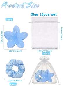 Set de 3/15 piezas de regalos para despedida de soltera, regalos de propuesta para damas de honor, que incluye pinzas para el cabello con flores, diademas de satén, bolsas de organza, adecuado para bodas, propuestas, cumpleaños, despedidas de soltera y regalos de aniversario - Multicolor - Ver 15