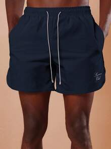 SUMWON Summer Beach Shorts Swimming Trunks Regular Fit Curved Hem Drawstring Elastic Waist Vacation Holiday Pool Swimwear Beachwear Shorts