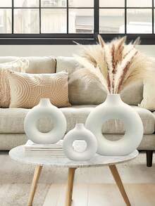 1 件/2 件白色圆形哑光花瓶，现代家居装饰，简约北欧波西米亚风格，适合婚礼、餐桌、派对、客厅、卧室礼物生日毕业 - 彩色 - 查看 5