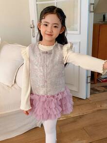 DAZY Mädchen (Small) Mandarinkragen ärmelloses Kleid im chinesischen Stil, Herbst