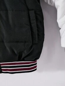 男童冬季夹克新款加厚棒球款外套，适合大童秋冬加厚保暖外套 - 黑色 - 查看 3