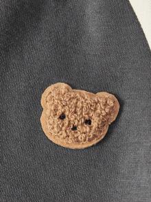 Cozy Pixies 2pcs/Set Baby Boy Contrast Color Round Neck Raglan Sleeve Pullover Sweatshirt And Elastic Waist Pants Outfit - Grey - View 5