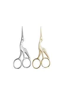 Juego de tijeras con forma de grúa de tamaño grande (12,8 cm) y pequeño (10,3 cm), tijeras vintage para manualidades, tijeras para tela, tijeras para bordado, tijeras para punto de cruz, tijeras de oficina para papel, tijeras para cejas puntiagudas, tijeras pequeñas multiusos - Multicolor - Ver 32