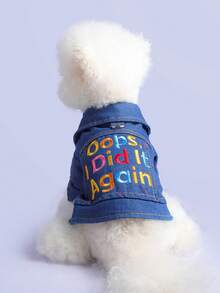 PETSIN 1 pièce de vêtement universel pour chats et chiens, convenant pour porter des manteaux cool pendant les festivals de printemps, d'automne et d'hiver - Bleu azur - Voir 1