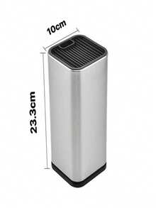 SHEIN Stainless Steel Square Knife Storage Block, Kitchen Utensil Holder, Knife Rack Caddy