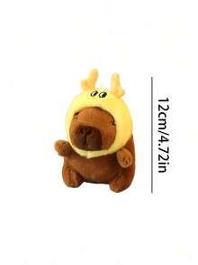 1 件水豚毛绒玩具钥匙扣挂件，柔软毛绒动物背包挂饰，汽车装饰配件，送给钥匙扣爱好者的礼物（水豚 3，可爱水豚毛绒玩具）。水豚毛绒玩具，水豚，可爱毛绒水豚。