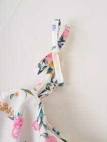 Joliand Joliand 1 pièce Robe nuisette élégante à fleurs éparpillées pour jeune fille, convient pour le port casual quotidien, les voyages, la plage, les rassemblements, les fêtes, les mariages, les pique-niques, l'été - Multicolore - Voir 4