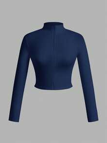 Slaydiva 3 件套女士简约休闲秋冬 V 领拉链紧身长袖 T 恤，白色+黑色+灰色 - 粉色 - 查看 3