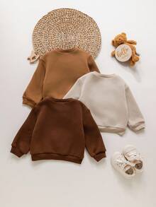 秋冬款3件套可爱休闲针织女婴字母图案长袖卫衣