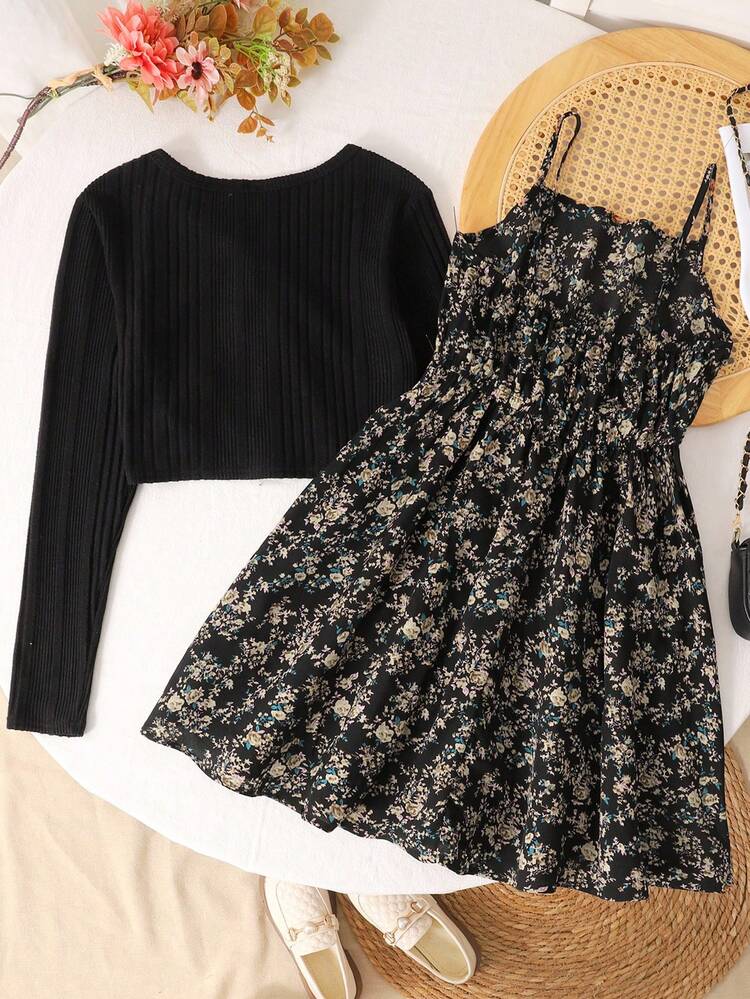 black cute dress tumblr Cute Little Black Dress Fit And Flare with Straps Bubble Sleeves - $69.9768  #HTX96045