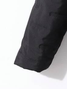 1pc Boys' Padded Hooded Jacket With Embroidered Logo Fall Winter