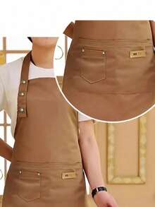 1/2/3/5pcs Apron, Household Waterproof And Oil-Proof Apron, Adjustable Bib Apron, Kitchen Cooking Aprons