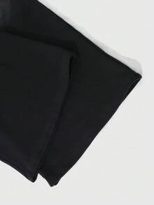 ROMWE MEN Prep 男士街头风格斑马纹拼布直筒运动裤 - 黑色 - 查看 4