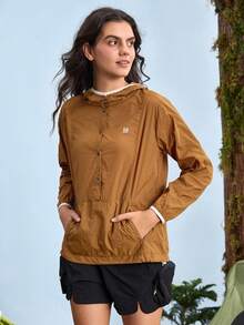 In My Nature 女士休闲连帽户外夹克 - 棕色 - 查看 4