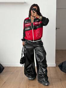 Coolane Women's & Men's Couple Same Style Date Night Couple Costumes Long Sleeve Race Car Driver Jacket,Valentine's Day In Fall/Winter,Cozy Fall And Winter Clothes For Women - Multicolor - View 2