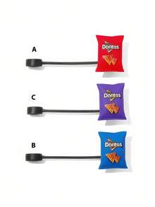 Doritos X SHEIN 1pc / 3pcs Cartoon Figure Graphic Dust-Proof Reusable Straw Cap, Suitable For Straws With A Diameter Of 8-10 Mm