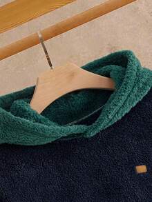 Manfinity VCAY Áo nỉ có mũ trùm đầu dệt kim màu tương phản dành cho nam, Áo trùm đầu thu/đông dành cho nam Áo trùm đầu nam Áo trùm đầu cổ điển Áo trùm đầu chăn Áo len dài tay dành cho nam - Nhiều màu - Xem 3