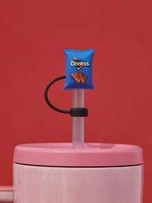 Doritos X SHEIN 1pc / 3pcs Cartoon Figure Graphic Dust-Proof Reusable Straw Cap, Suitable For Straws With A Diameter Of 8-10 Mm
